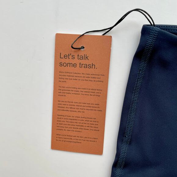 Girlfriend Collective Bianca Sports Bra One Shoulder Skyline Blue Size XL NEW - Picture 6 of 6